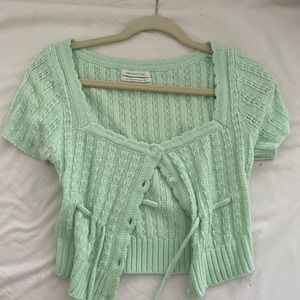 Urban Outfitters Square Neck Lime Green Sweater Top